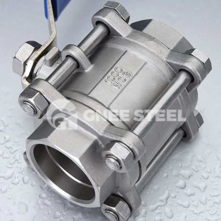 3 gabalu nerūsējošā tērauda lodveida vārsts