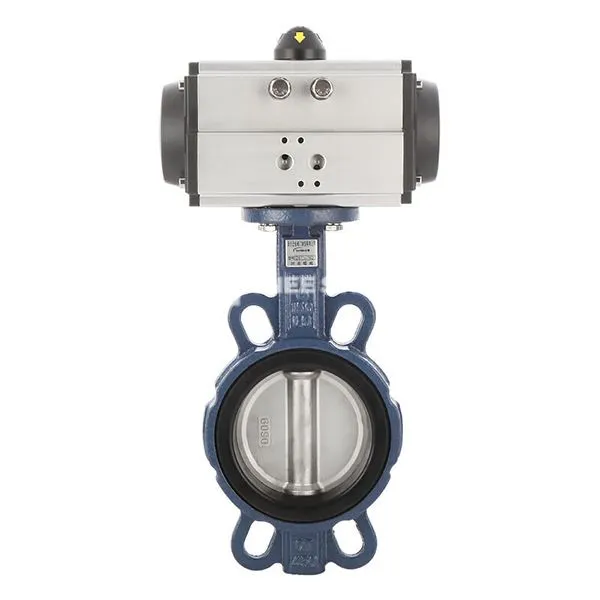 Vafeļu tauriņa vārsts ar pneimatisko izpildmehānismu